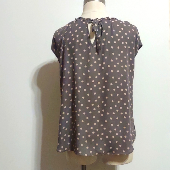 LC Lauren Conrad Pleated Scoop Neck Top Back Tie Closure Size XL - Picture 4 of 7